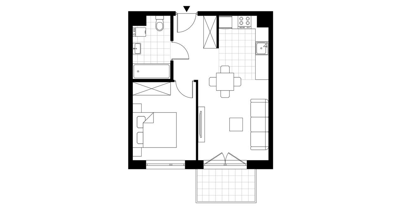 2-pokojowe mieszkanie 39m2 + balkon - Pełny obrazek: 3/8