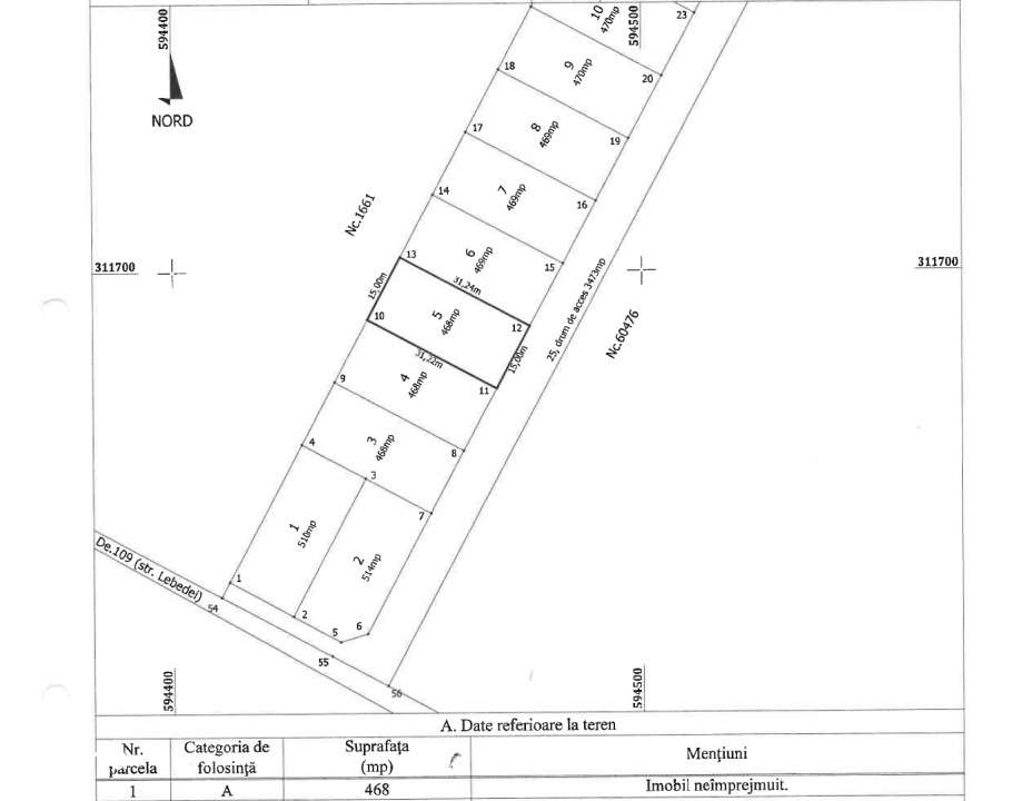Teren Intravilan 468mp Lebedelor Com. Berceni | utilitati | #CG2R - Imagine principală: 3/13