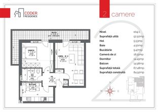 Apartament 2 camere Coder Residence 3