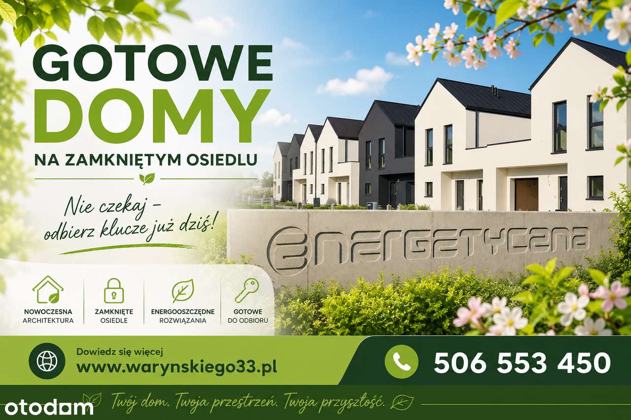 Odbierz klucze już dziś! Nowy dom z garażem, miejscem post. i ogrodem