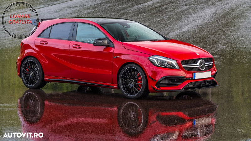 Prelungiri Bara Fata Mercedes A-Class W176 Facelift AMG Line (2015-2018) A45 Desig- livrare gratuita - 7