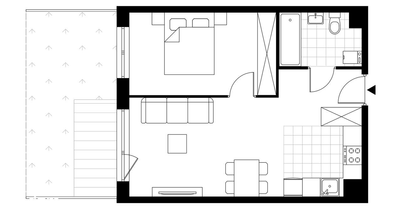 2-pokojowe mieszkanie 41m2 + ogródek Bez Prowizji - Pełny obrazek: 4/9