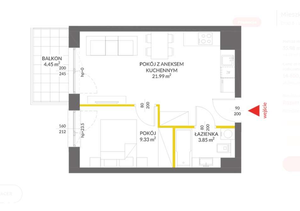 Nowoczesne 2-pokojowe mieszkanie z balkonem w Krakowie-1