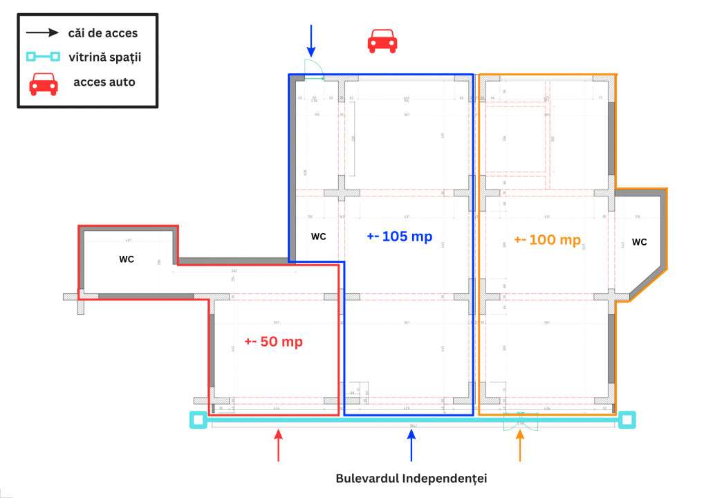 Inchiriere Spatiu 100 mp- Bd. Independentei. Vitrina 6 metri. 25 €/m - Imagine principală: 2/15