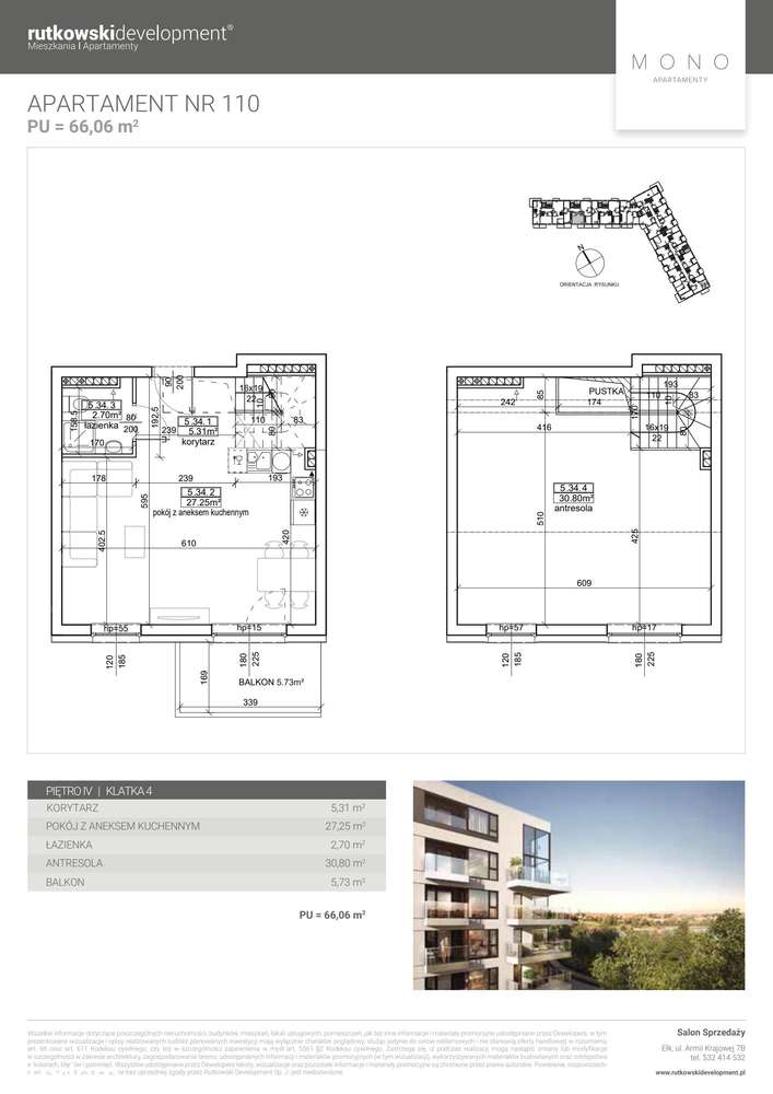 3-pokojowe mieszkanie 66m2 + balkon - Pełny obrazek: 2/9
