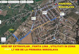 Miroslava, 9500 MP , extravilan ,1,7 KM de la MALL Miroslava