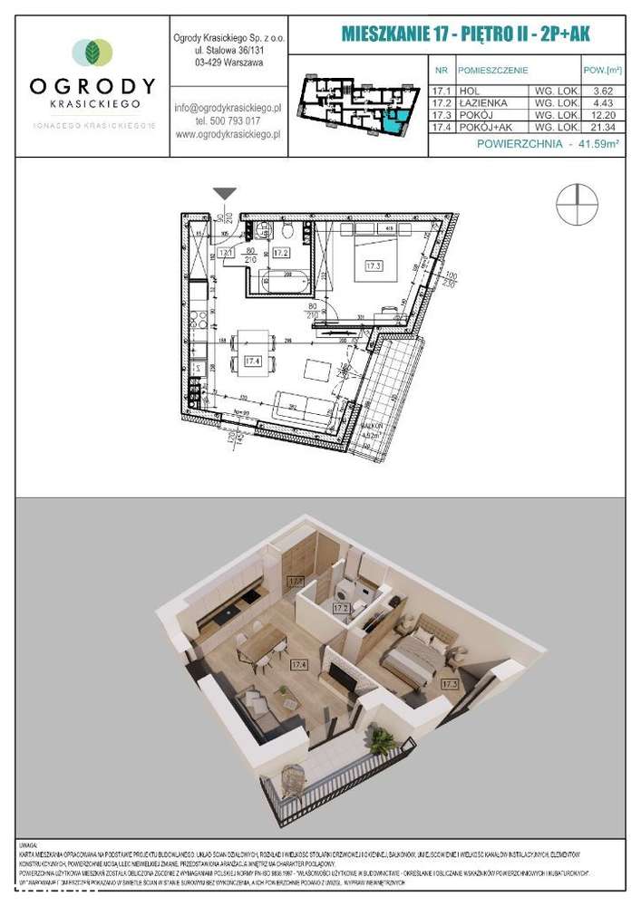 Mieszkanie na II piętrze - 41,50 m2 - Pełny obrazek: 3/12