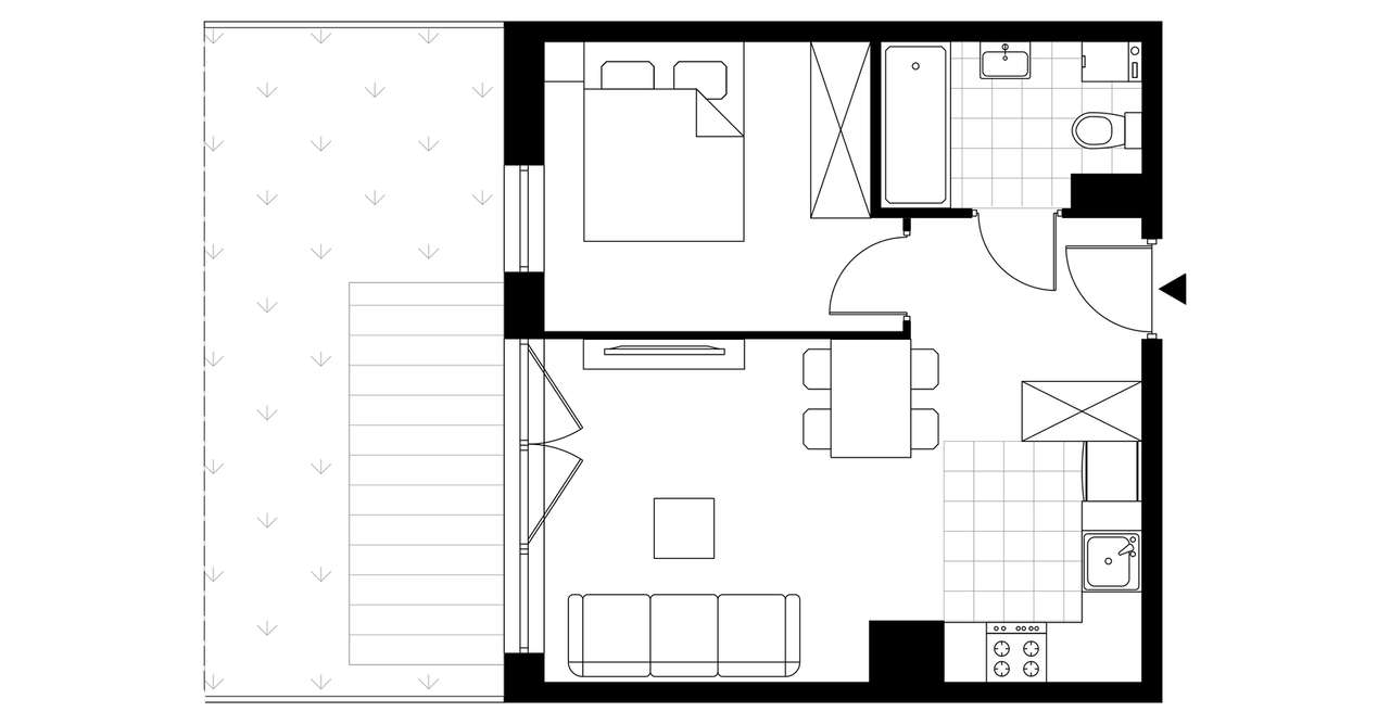 2-pokojowe mieszkanie 35m2 + ogródek Bez Prowizji - Pełny obrazek: 3/8