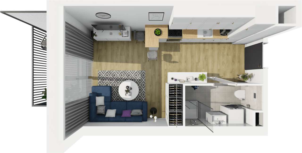 Wykończona kawalerka z widokiem na Wrocław, płatność w 4 transzach!-1