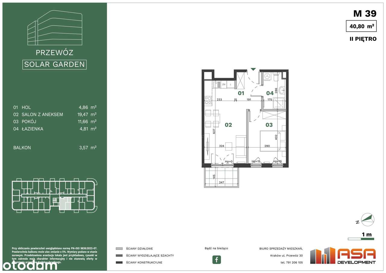 2-pokojowe mieszkanie 40m2 + balkon Bez Prowizji - Pełny obrazek: 2/7