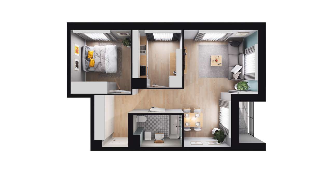 J​N 190 etap I​I | mieszkanie 2-pok. | 6_01 - Pełny obrazek: 3/9