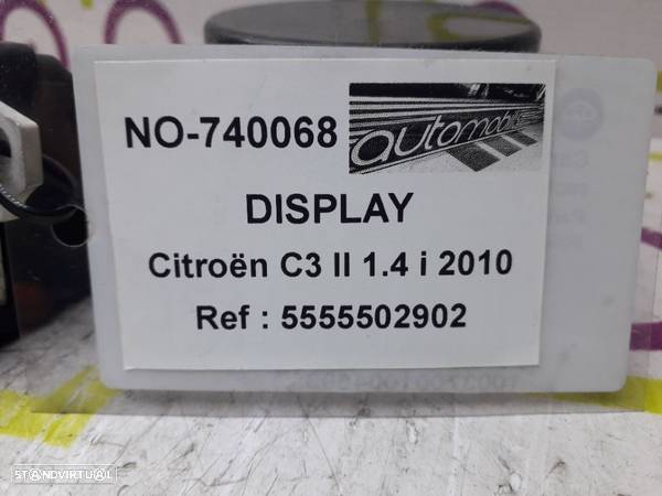 Display Citroën C3 II 1.4 i 73Cv de 2010 - Ref: 5555502902 - NO740068 - 3