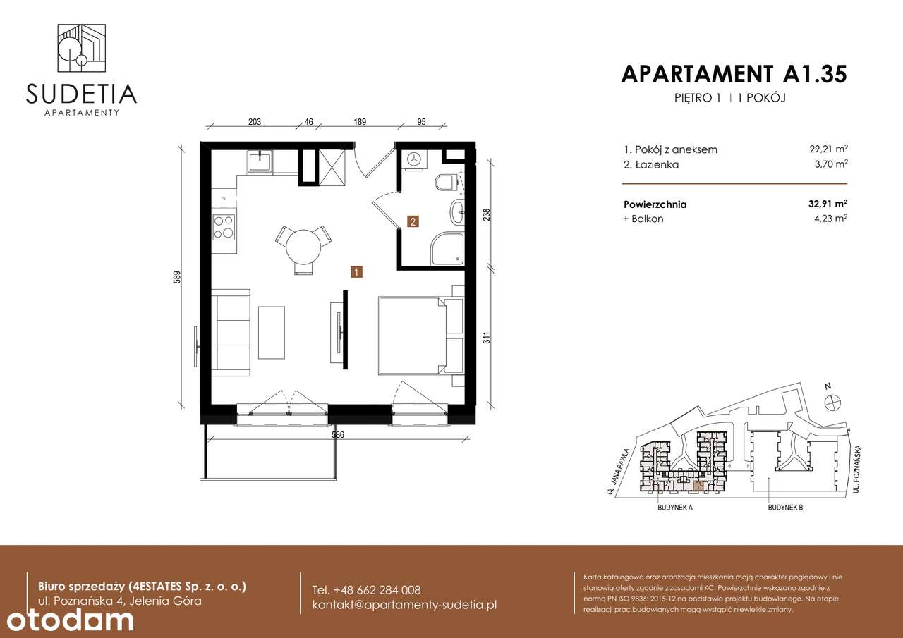 Apartamenty Sudetia | mieszkanie 1-pok. | A1.35 - Pełny obrazek: 2/8