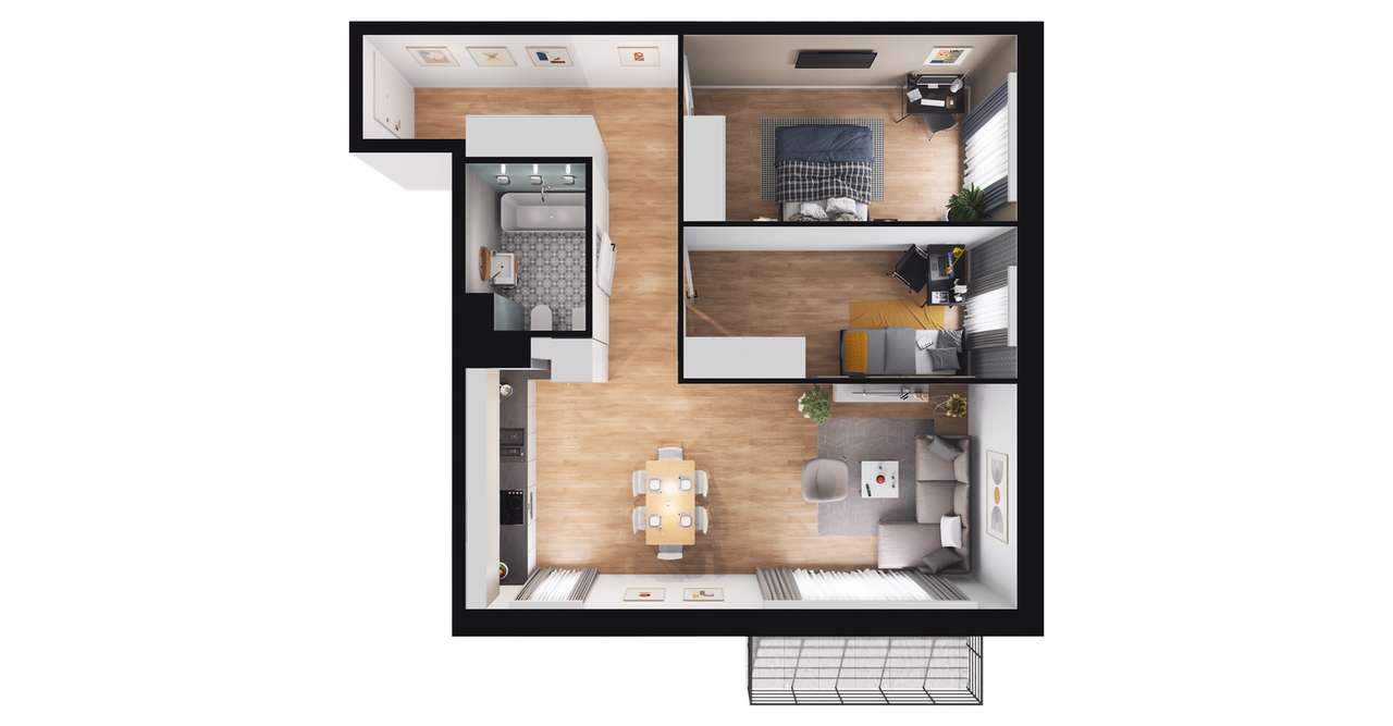 3-pokojowe mieszkanie 67m2 + balkon Bez Prowizji - Pełny obrazek: 2/8