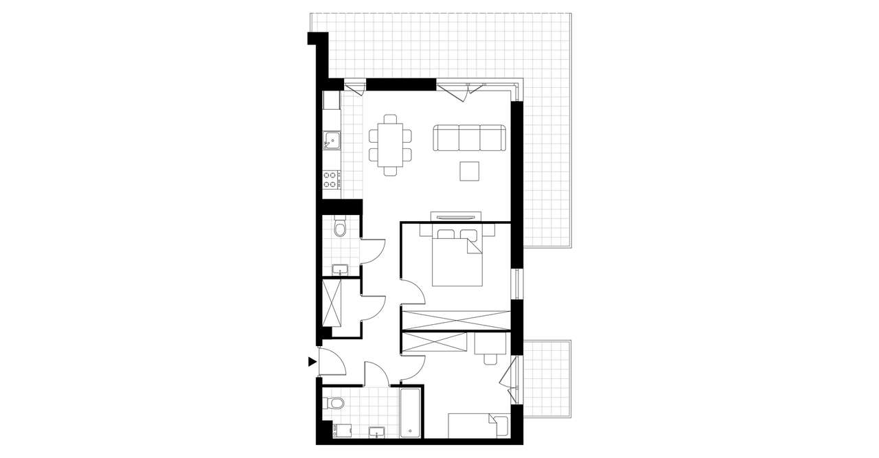 3-pokojowe mieszkanie 65m2 + taras Bezpośrednio - Pełny obrazek: 3/8