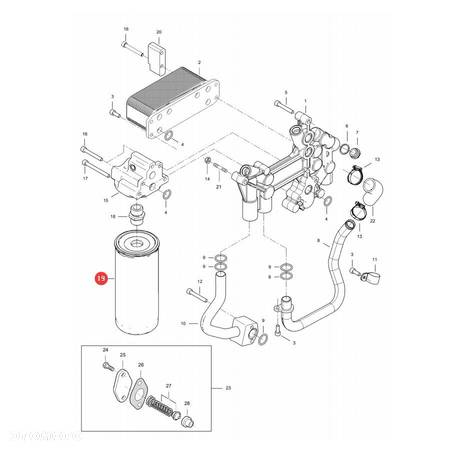 Filtr oleju silnikowego Massey Ferguson V837074523 Oryginał - 4