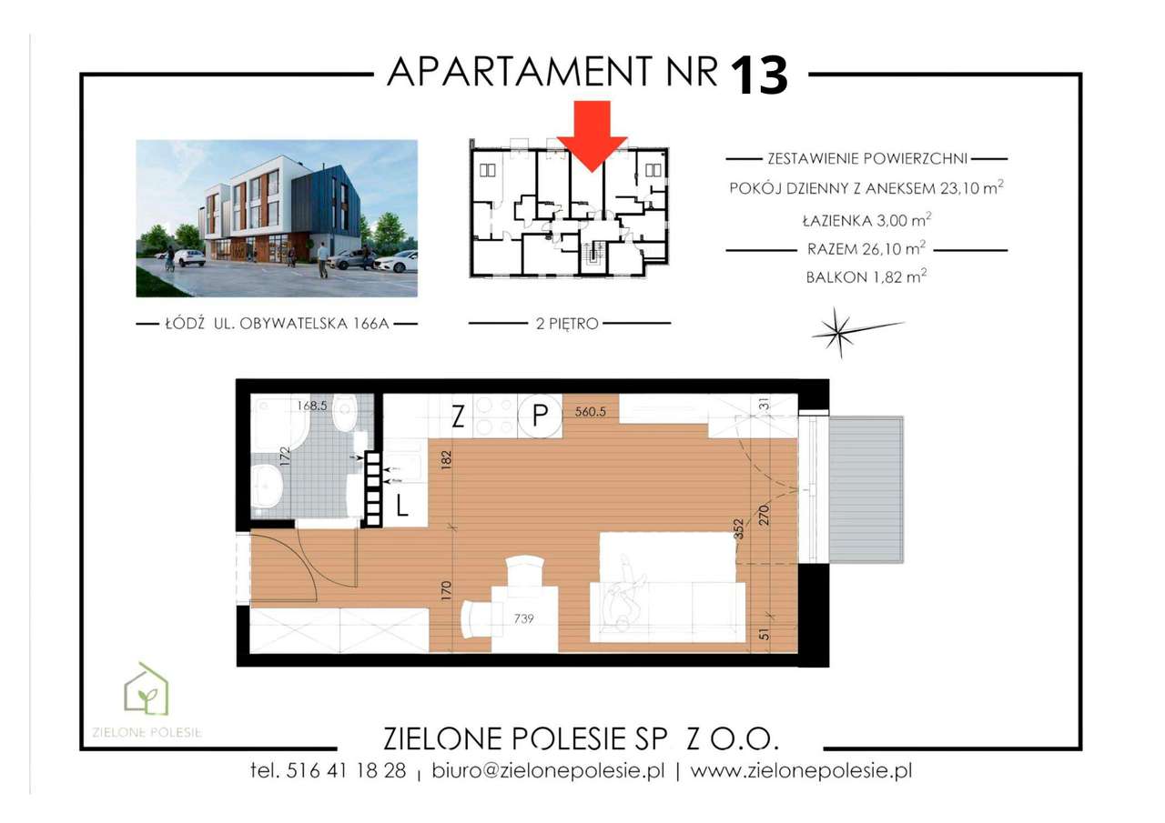 Inwestycyjna kawalerka 26 m² | Obywatelska 166A | Bezpośrednio - Pełny obrazek: 5/5
