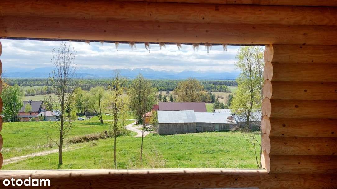 Dom z bali 178m2, piękna widokowa działka 17a Czarny Dunajec okolice-3