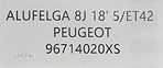 NOWA ORYGINALNA ALU FELGA 18" ALUMINIOWA PEUGEOT 508 - 96714020XS - 7