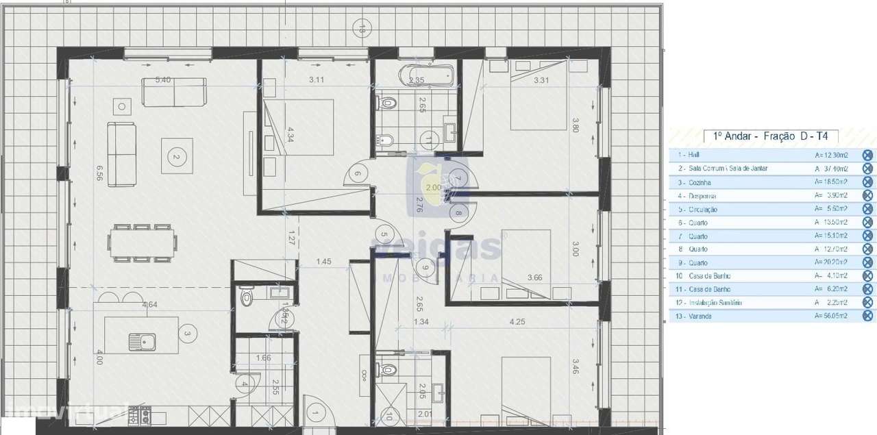 Apartamento T4 Novo em Leiria, Parceiros, com garagem box fechada e el-31