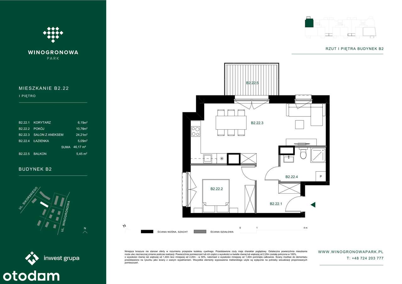Osiedle Winogronowa Park |mieszkanie 2-pok. |B2.22 - Pełny obrazek: 2/8