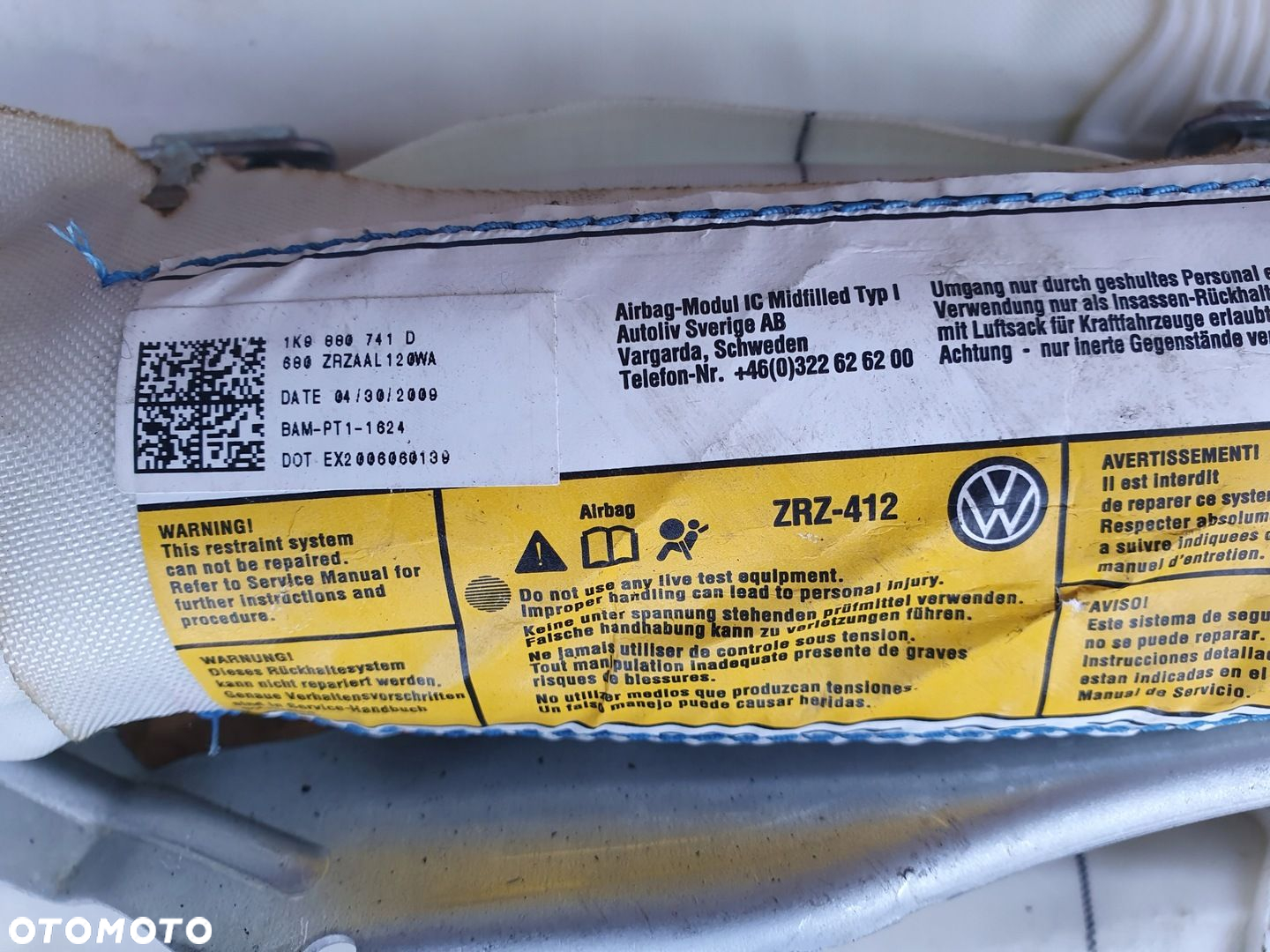 KURTYNA AIR BAG VW GOLF 5 KOMBI 1K9880741D LEWA - 2