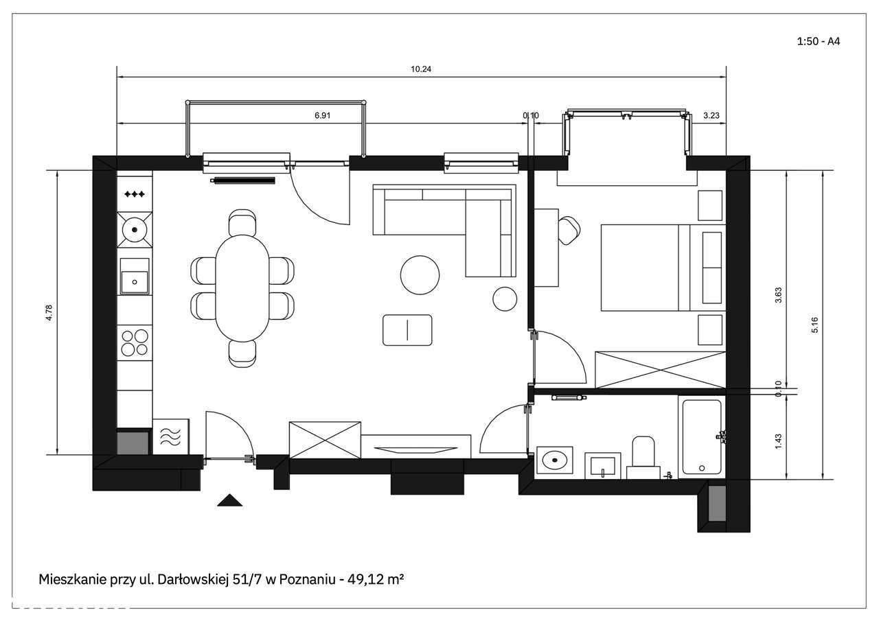 Nowe mieszkanie, gotowe do wprowadzenia 49m2.-10