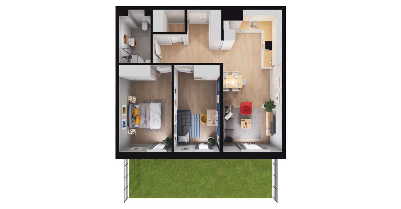 BrickHouse | mieszkanie 3-pok. | B01 - Pełny obrazek: 3/9