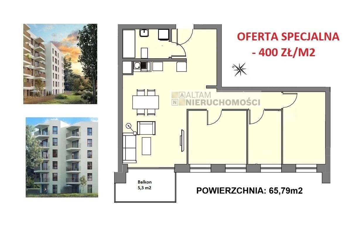 3-4pok 66 m² balkon|Oferta Specjalna|06.2026|0% - Ansicht 3