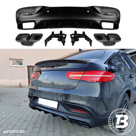 Difuzor Bara Spate cu Ornamente compatibil cu Mercedes GLE Coupe C292 AMG - 1