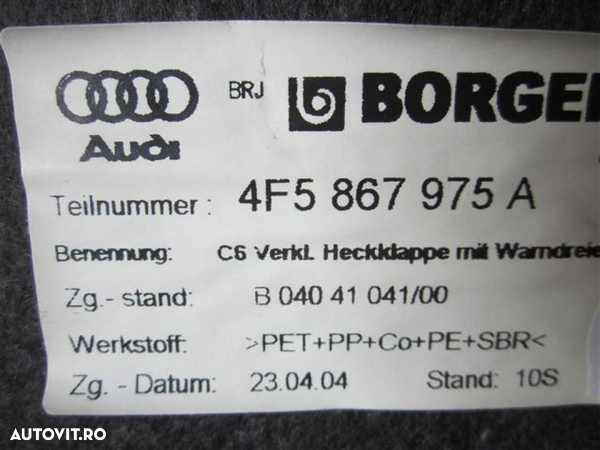 Tapiterie Haion Audi A6 2005 2006 2007 2008 2009 2010 cod 4F5867975A - 1