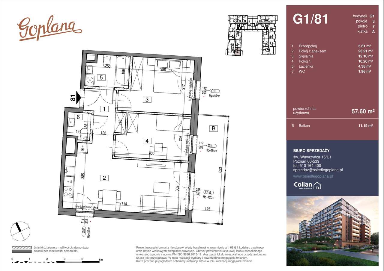 Osiedle Goplana | mieszkanie 3-pok. | G1/81 - Pełny obrazek: 2/7