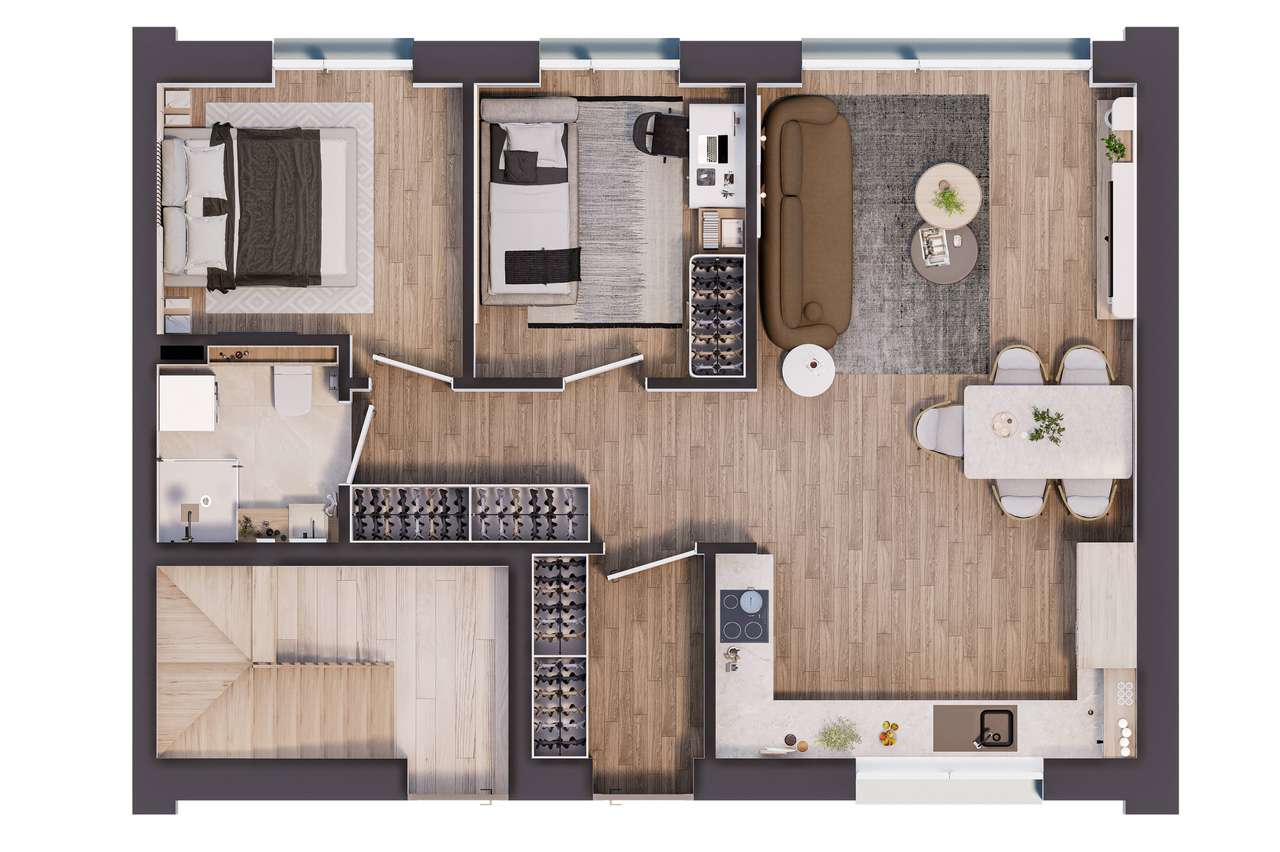 Mieszkanie w zabudowie bliźniaczej 62m + 2 miejsca postojowe + ogródek-5