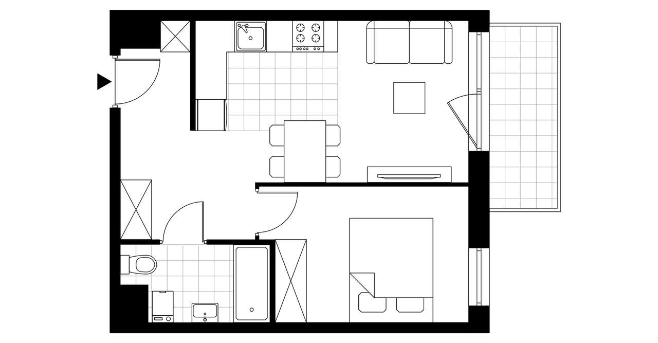 2-pokojowe mieszkanie 36m2 + balkon Bez Prowizji - Pełny obrazek: 3/8