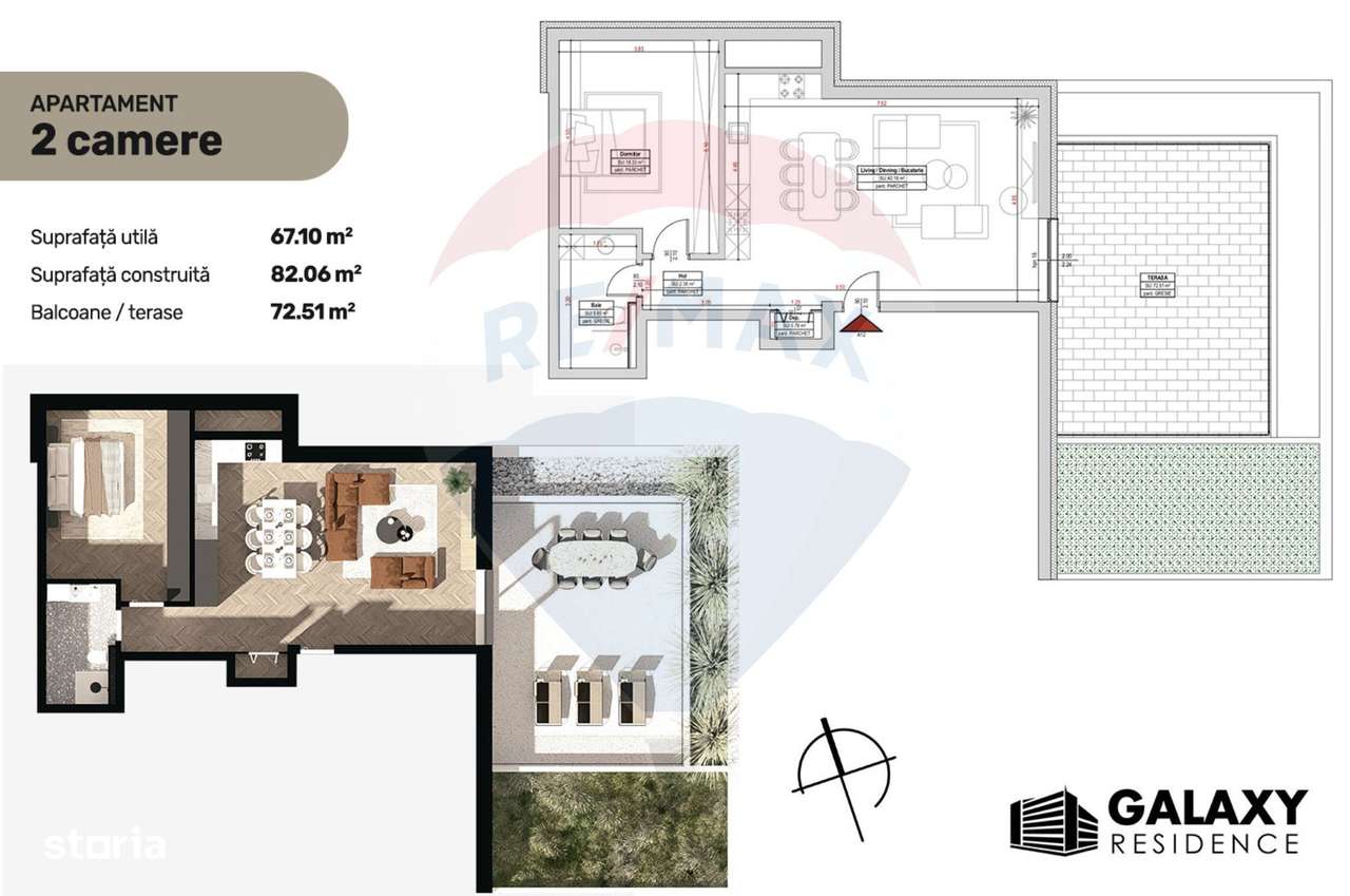COMISION 0%| DE VANZARE| 2 CAMERE| TRACTORU| BLOC NOU|GALAXY RESIDENCE - Imagine principală: 1/13