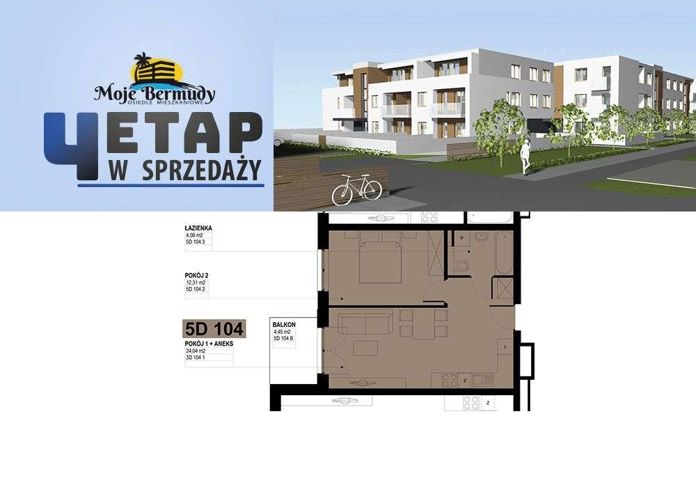 Mieszkanie o pow. 40,43 m2 z balkonem; 5D104 - Pełny obrazek: 1/9