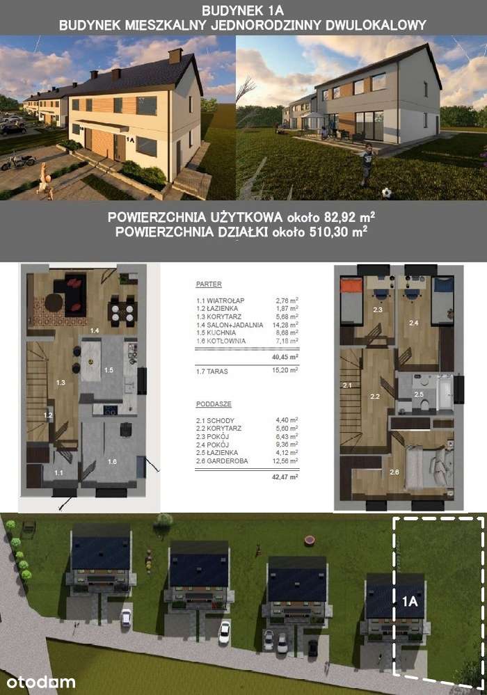 Bliźniaki Zaczernie, duże działki, rolety, klima, - Pełny obrazek: 5/5