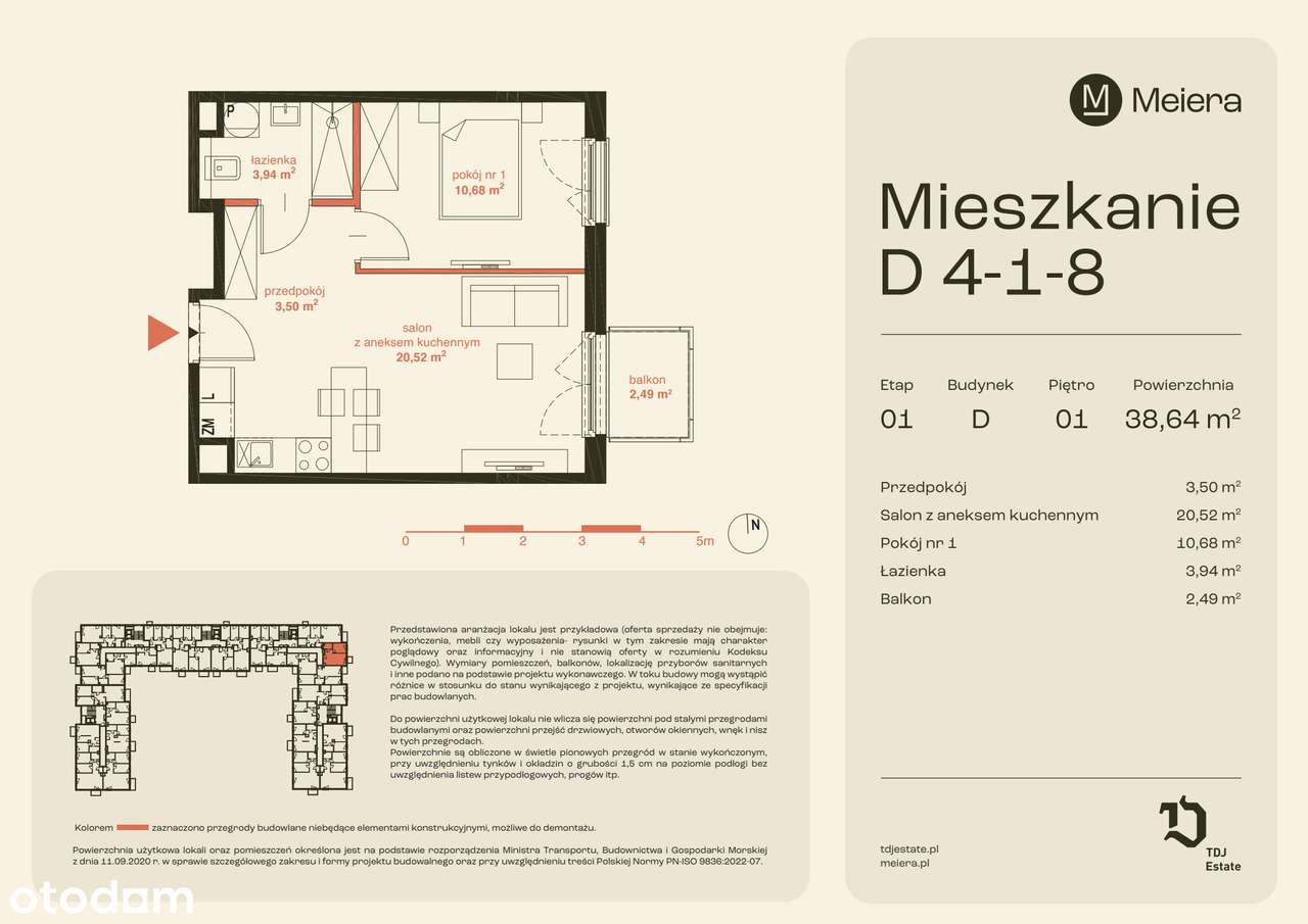 2-pokojowe mieszkanie 38 m² + balkon Bezpośrednio – pohled 2