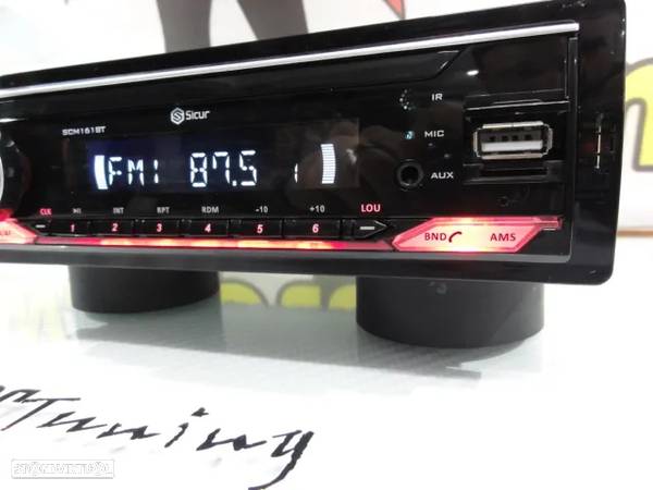 Auto radio 1 Din SICUR SCM161BT com Bluetooth, MP3, USB, SD, AUX, 4 x 45W, frente fixa - 8