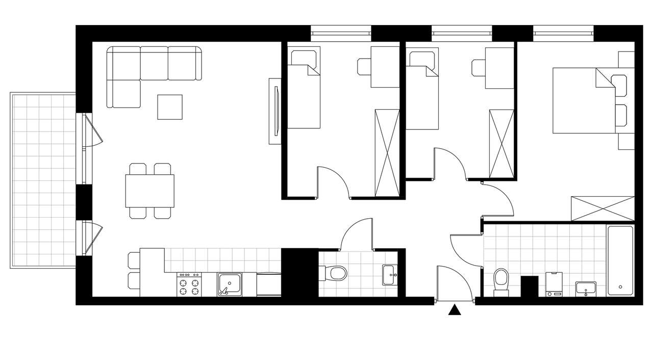 4-pokojowe mieszkanie 81m2 + balkon - Pełny obrazek: 3/8