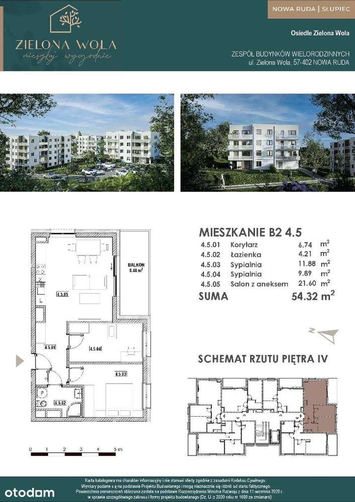 3-pokojowe mieszkanie z balkonem | Zielona Wola, Nowa Ruda-Słupiec - Pełny obrazek: 2/7