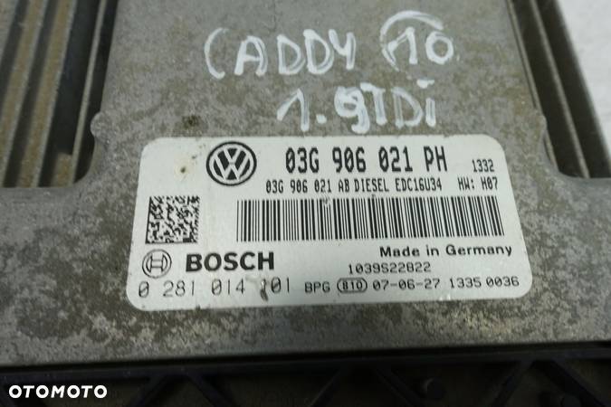 VW Caddy 1.9 TDI KOMPUTER SILNIKA sterownik MODUŁ - 2