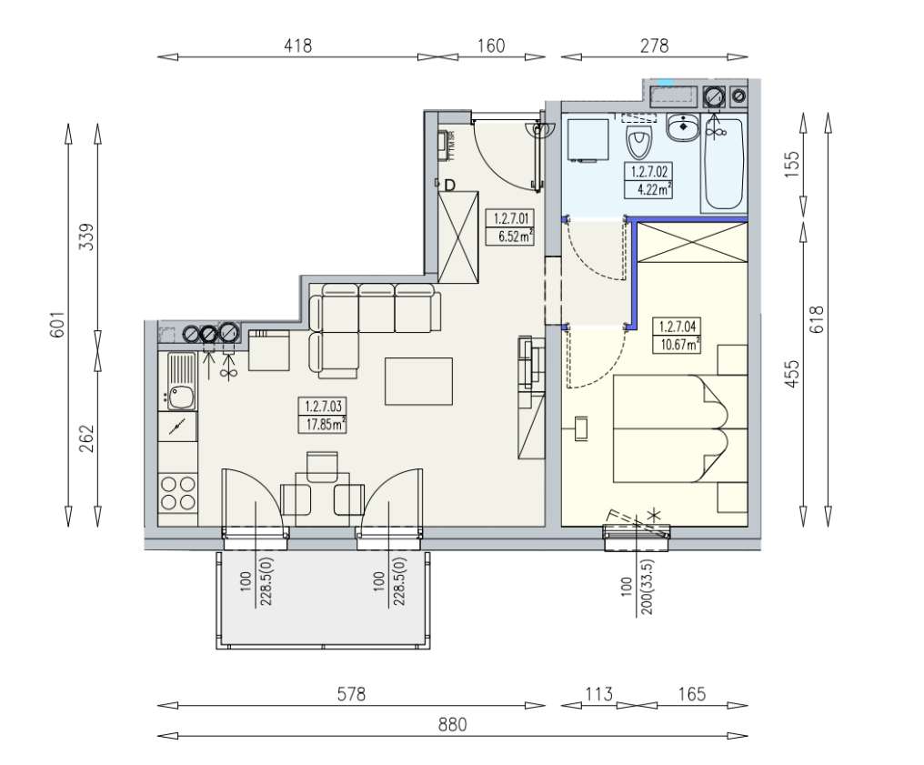 Wrocław KRZYKI: 2 POKOJE, 39 M², duży BALKON-3