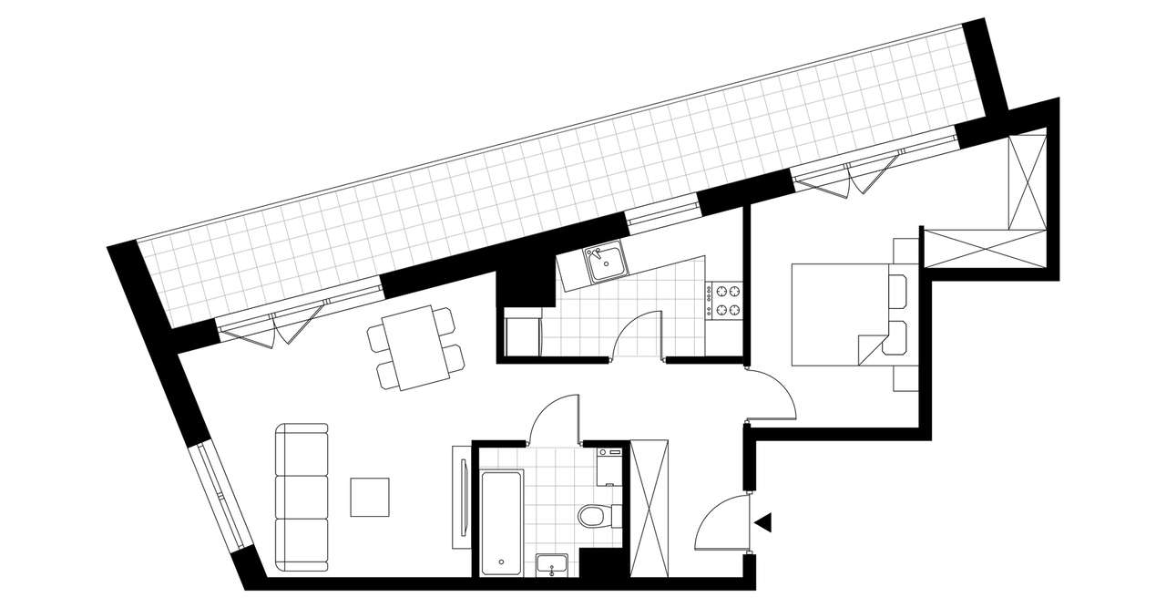 2-pokojowe mieszkanie 53m2 + loggia Bezpośrednio - Pełny obrazek: 3/8