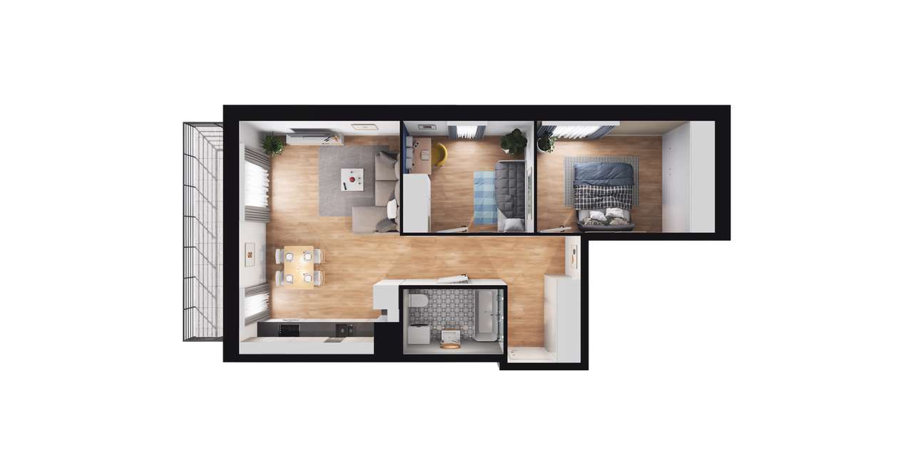 3-pokojowe mieszkanie 56m2 + balkon Bez Prowizji - Pełny obrazek: 2/8