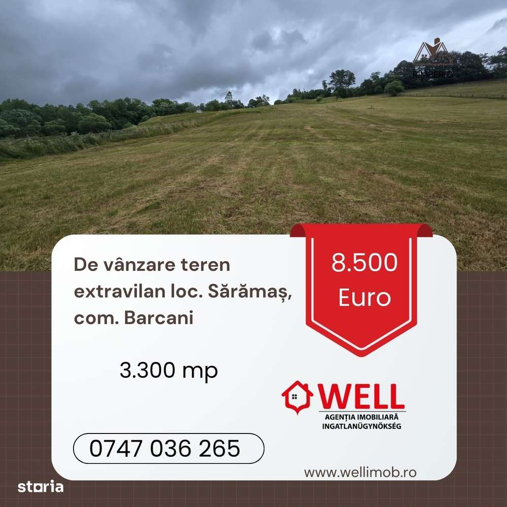 De vânzare teren extravilan loc. Sărămaș, com. Barcani! - Imagine principală: 1/6