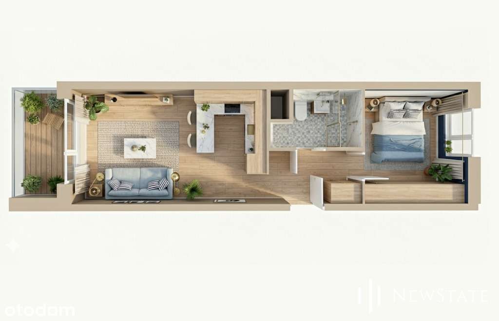 Mieszkanie 2-pokojowe z balkonem | 36,5 m² | NOHO-2