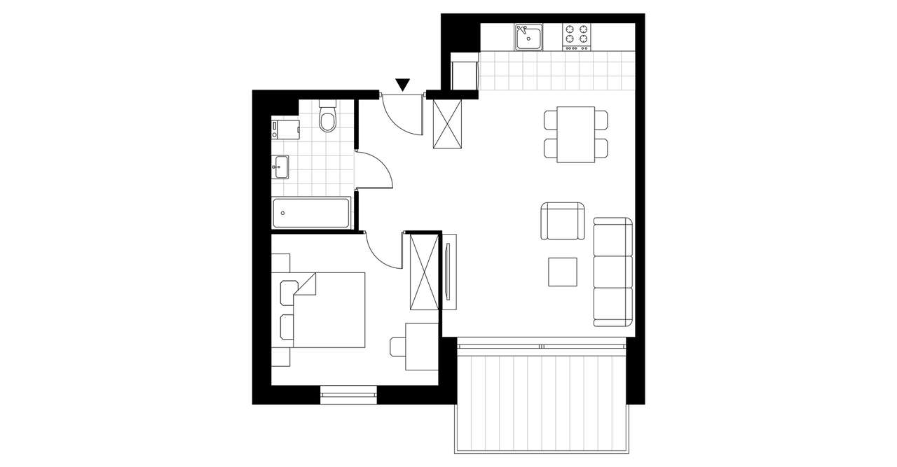 2-pokojowe mieszkanie 45m2 + balkon Bezpośrednio - Pełny obrazek: 4/9