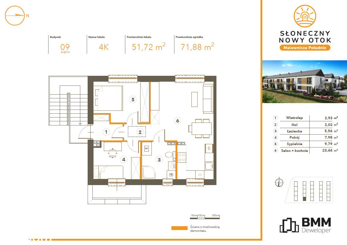 3-pokojowe mieszkanie 51m2 + ogródek Bezpośrednio - Pełny obrazek: 3/8