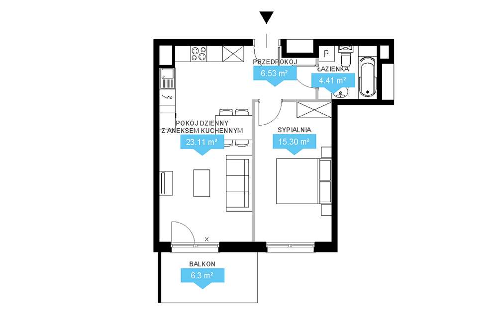 Przestronne mieszkanie 50m2 + balkon - gotowe na listopad 2025 - Pełny obrazek: 2/9
